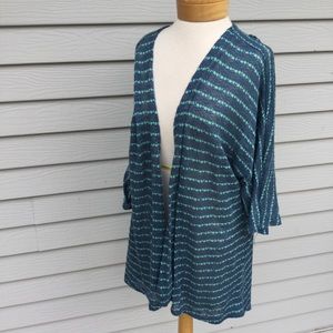 Blue Open Front Cardigan Kimono Sweater sz M